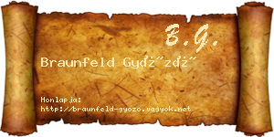 Braunfeld Győző névjegykártya